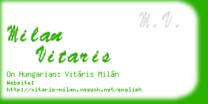 milan vitaris business card